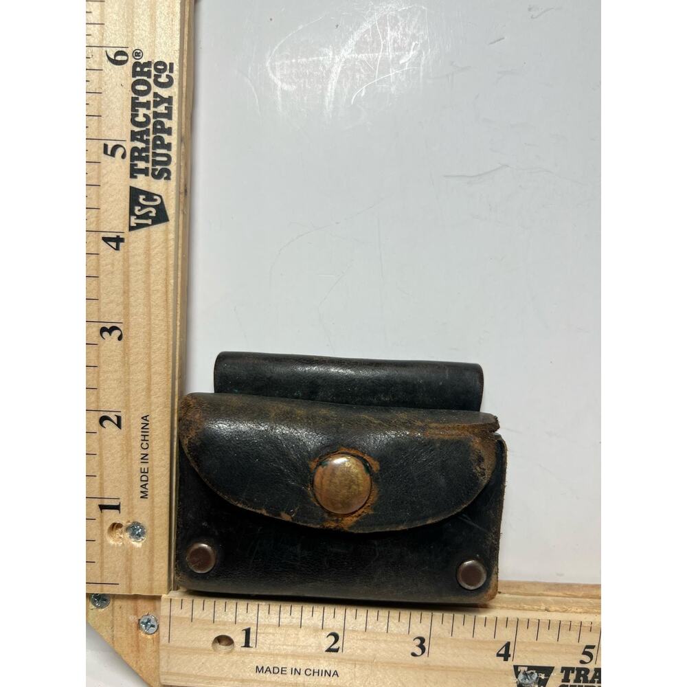 Vintage Leather Belt Tool Holder with 7 Slot Wooden Insert Craftsman Accessory